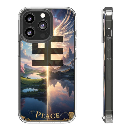 Swasticoin Peaceful Clear Phone Cases, Phone Accessories, Minimalist Design, Nature Lover Gifts, Transparent Phone Cover, Unique Art Case