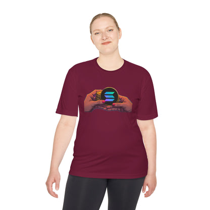 Unisex Moisture Wicking Tee featuring SOLANA & YZY designs, Perfect for Athletes, Casual Wear, Fitness Goals, Everyday Use, Sports Events