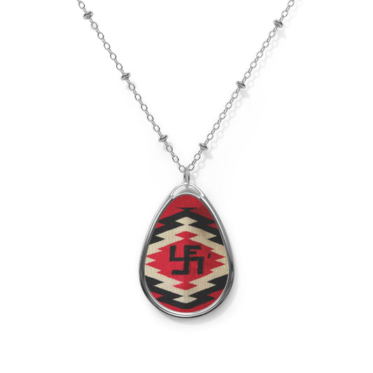 Ye-I The Whirling Log. Ethnic Oval Necklace, Bohemian Jewelry, Unique Gift, Festival Accessory, Personalized Style, Handmade Pendant