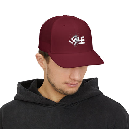 Swasticoin Stylish Embroidered Snapback Trucker Cap - Trendy Hat for Outdoors, Casual Wear, Gift for Him or Her, Adjustable, Unique Design