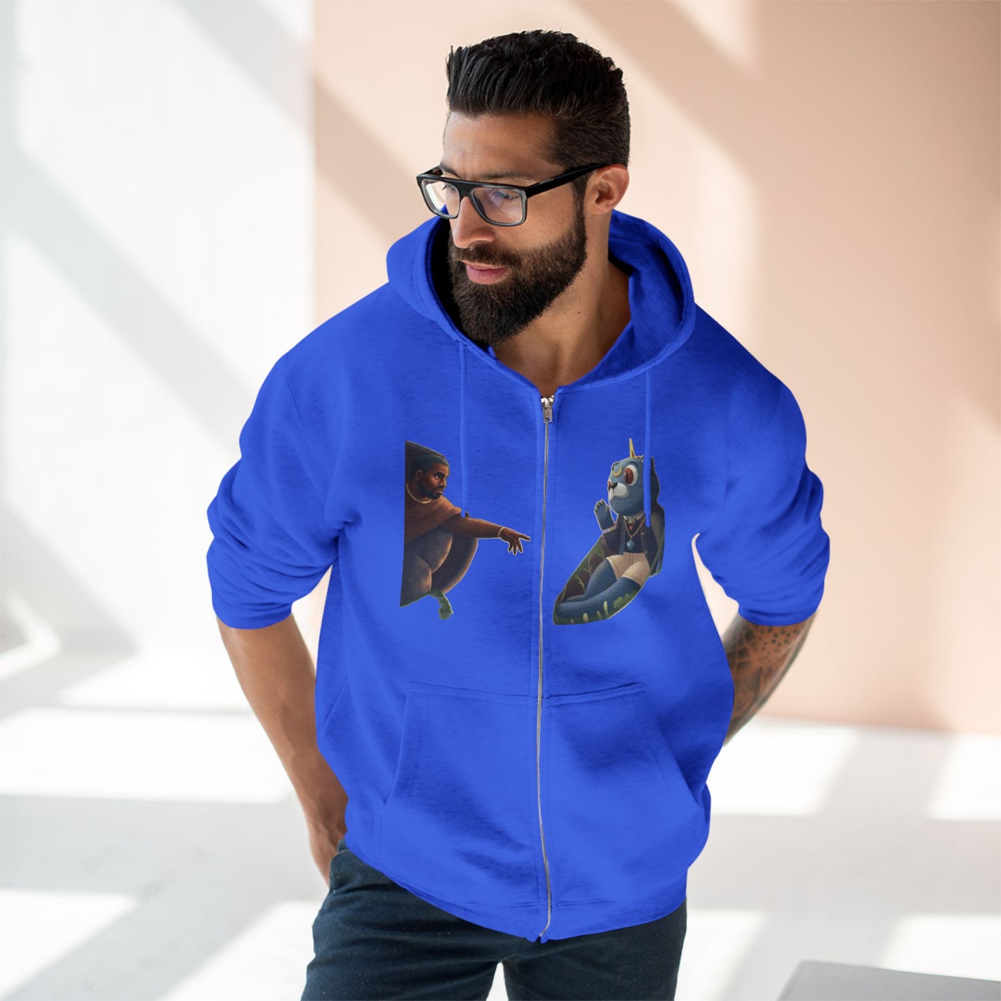 4NBT Unisex Graphic Zip Hoodie with Unique Designs, Cozy Casual Wear, Perfect Gift for Friends, Streetwear Essentials, Unisex Fashion Item