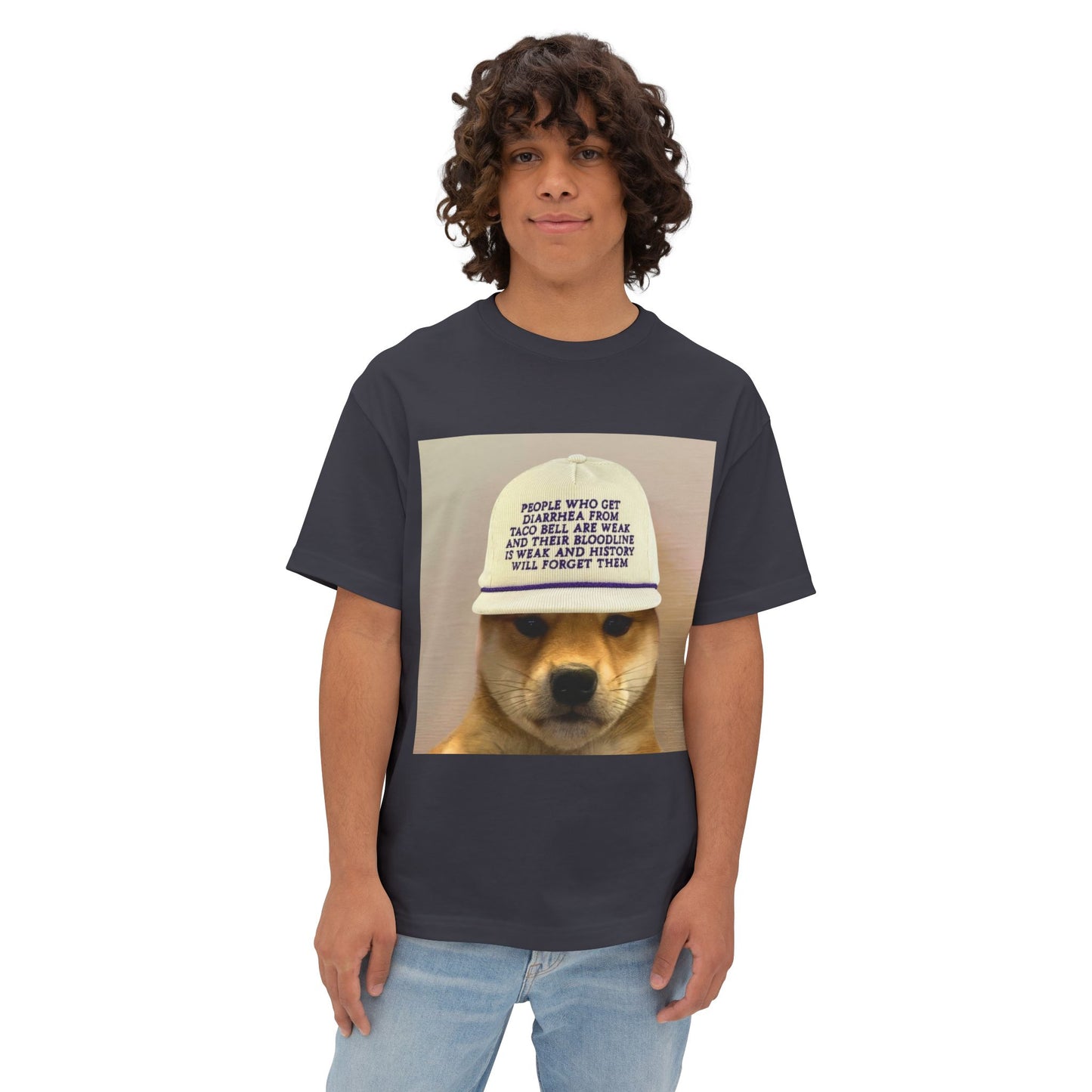 WIF Humorous Dog-Themed Oversized Tee, Casual Graphic Shirt, Gift for Pet Lovers, Funny T-Shirt, Unisex Boxy Tee