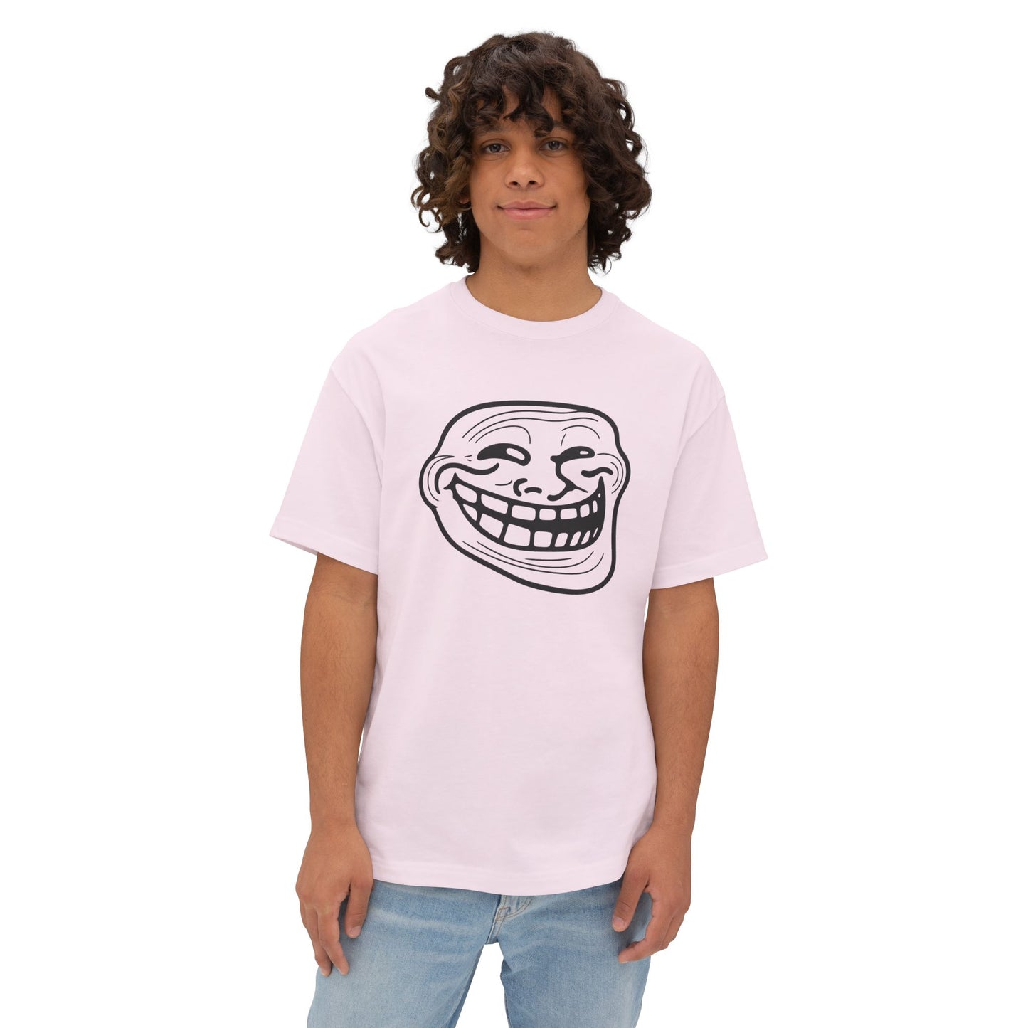 TROLL Funny Graphic Tee, Unisex Oversized Boxy Tee with Troll Face Design, Casual Wear, Gift for Friends, Humor Shirt, Comfortable Everyday Wear