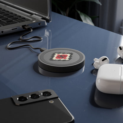 Ye-I Whirling Log Quake Wireless Charging Pad - Unique Tribal Design, Eco-Friendly Tech Accessory, Perfect for Gifts, Home Office, and Holidays