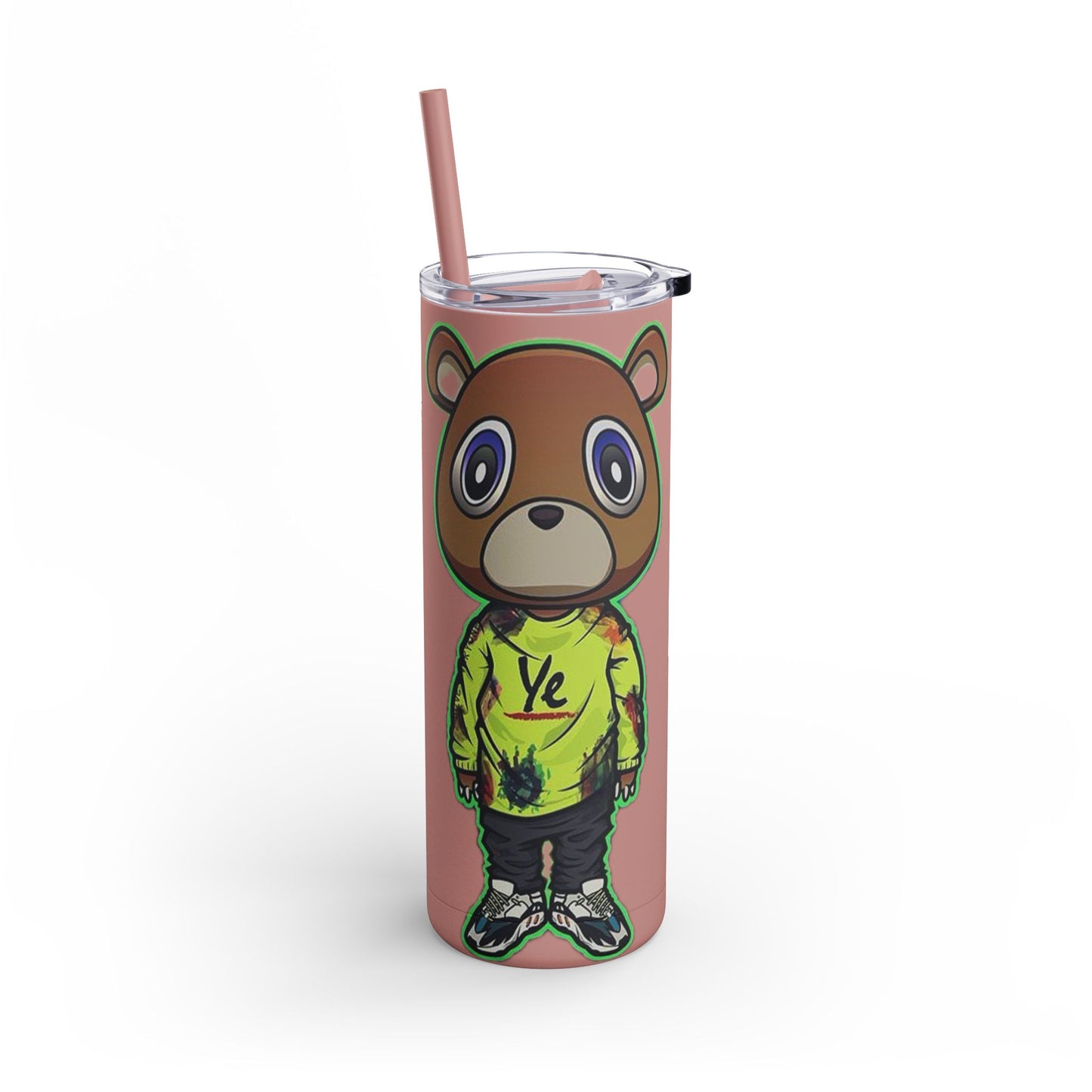 Ye Bear Tumbler, Cute Cartoon Drinkware, Funny Gift for Fans, Perfect for Birthdays & Holidays, 20oz Skinny Cup