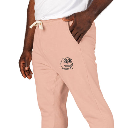 Pepe Cozy Garment-Dyed Fleece Sweatpants for Ultimate Relaxation, Lounge Pants, Relaxed Fit Joggers, Birthday Gift, Comfortable Homewear