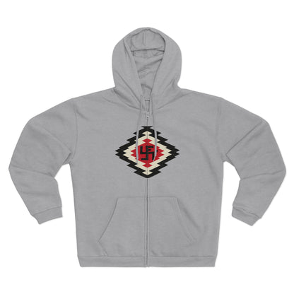 Yei Navajo Inspired Unisex Hooded Zip Sweatshirt, Cozy Layering, Gift for Him/Her, Fall/Winter Fashion, Boho Style, Casual Wear