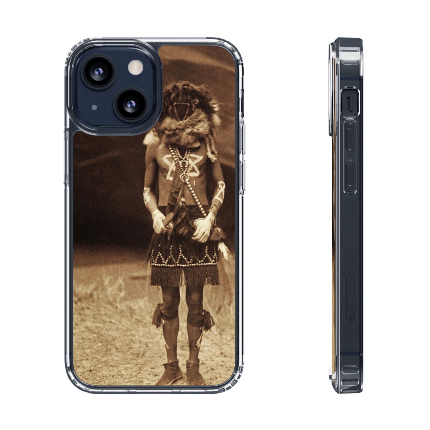 Vintage Spirit Animal Clear Phone Case, Eco-Friendly Cell Phone Cover, Unique Gift for Nature Lovers, Boho Style Mobile Accessory, [...]