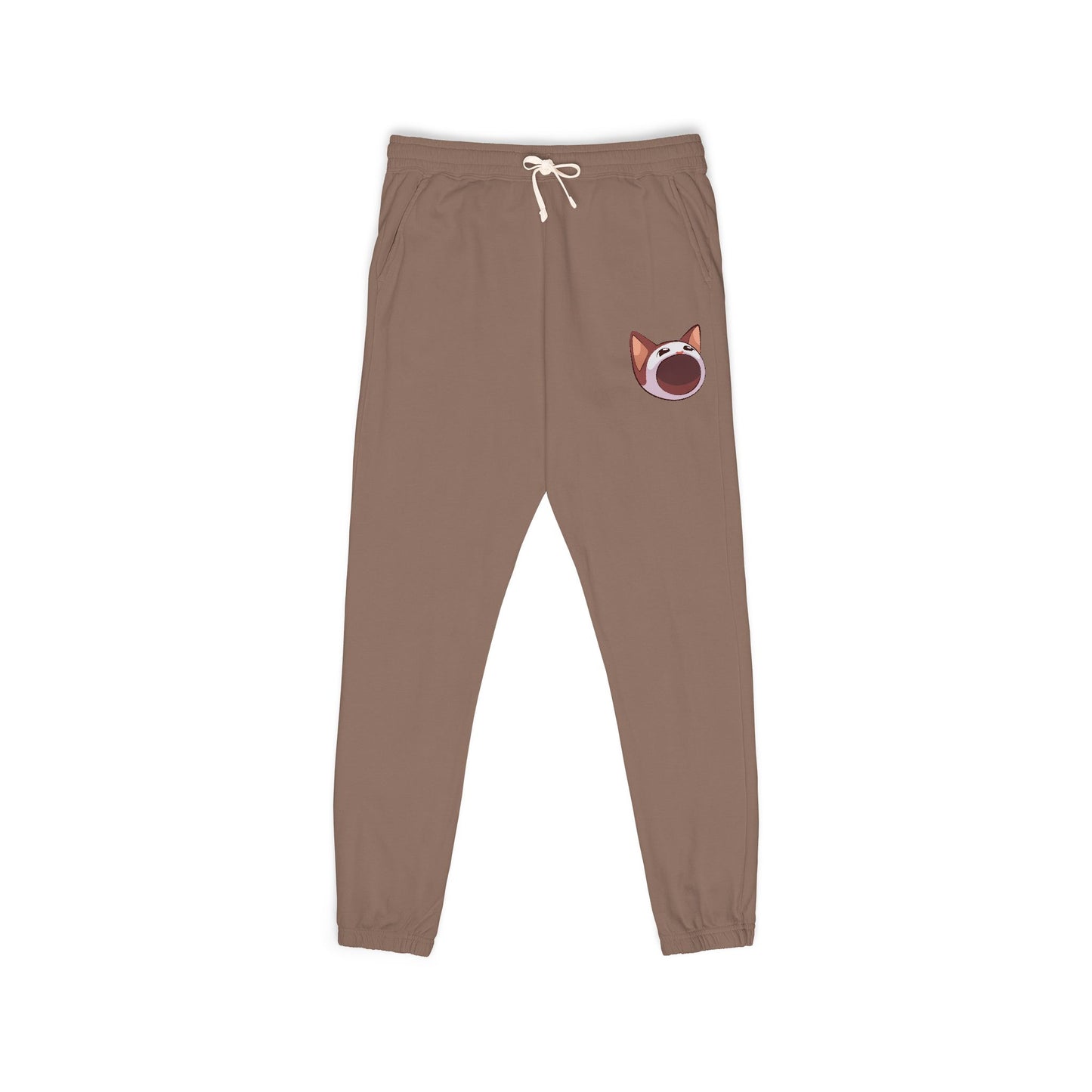 POPCAT Cozy Fleece Sweatpants, Comfortable Lounge Pants, Gift for Cat Lovers, Relaxing Home Wear, Unisex Joggers