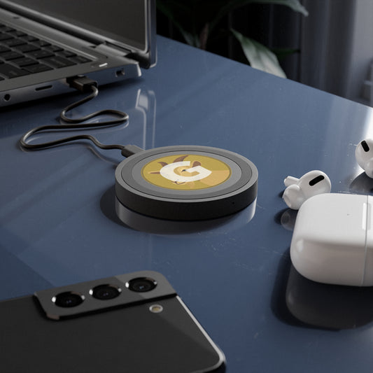 Quake Wireless Charging Pad: Personalized Goat Design, Eco-Friendly Tech Accessory, Ideal for Home, Office, Gifts, and Holidays