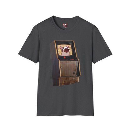POPCAT Retro Arcade Unisex T-Shirt, Gamer Tee, Vintage Gaming Shirt, Gift for Gamers, Casual Wear
