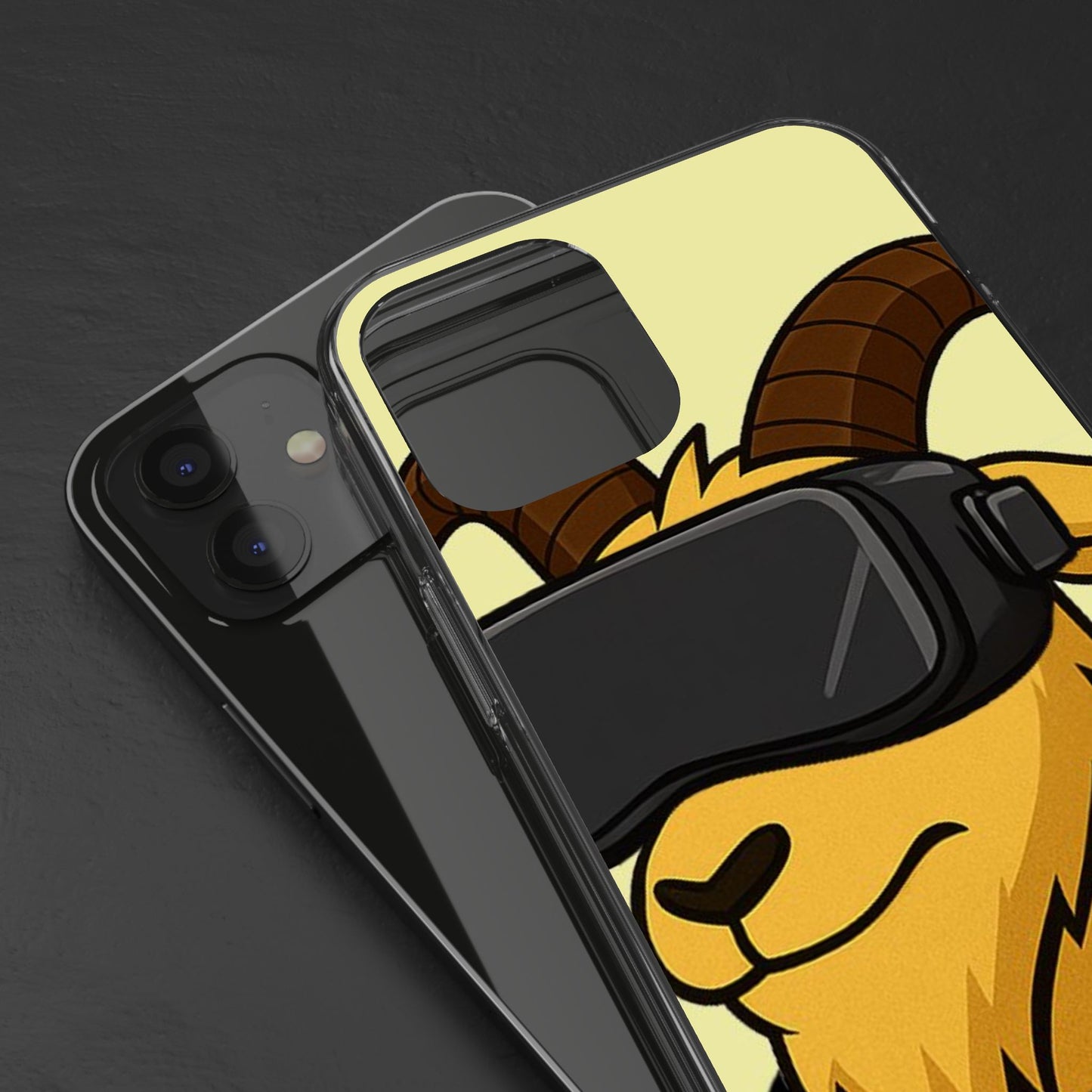 VR Goat Clear Case, Fun Phone Cover, Geeky Accessories, Gift for Gamers, Cute Animal Design, Customizable Phone Cases