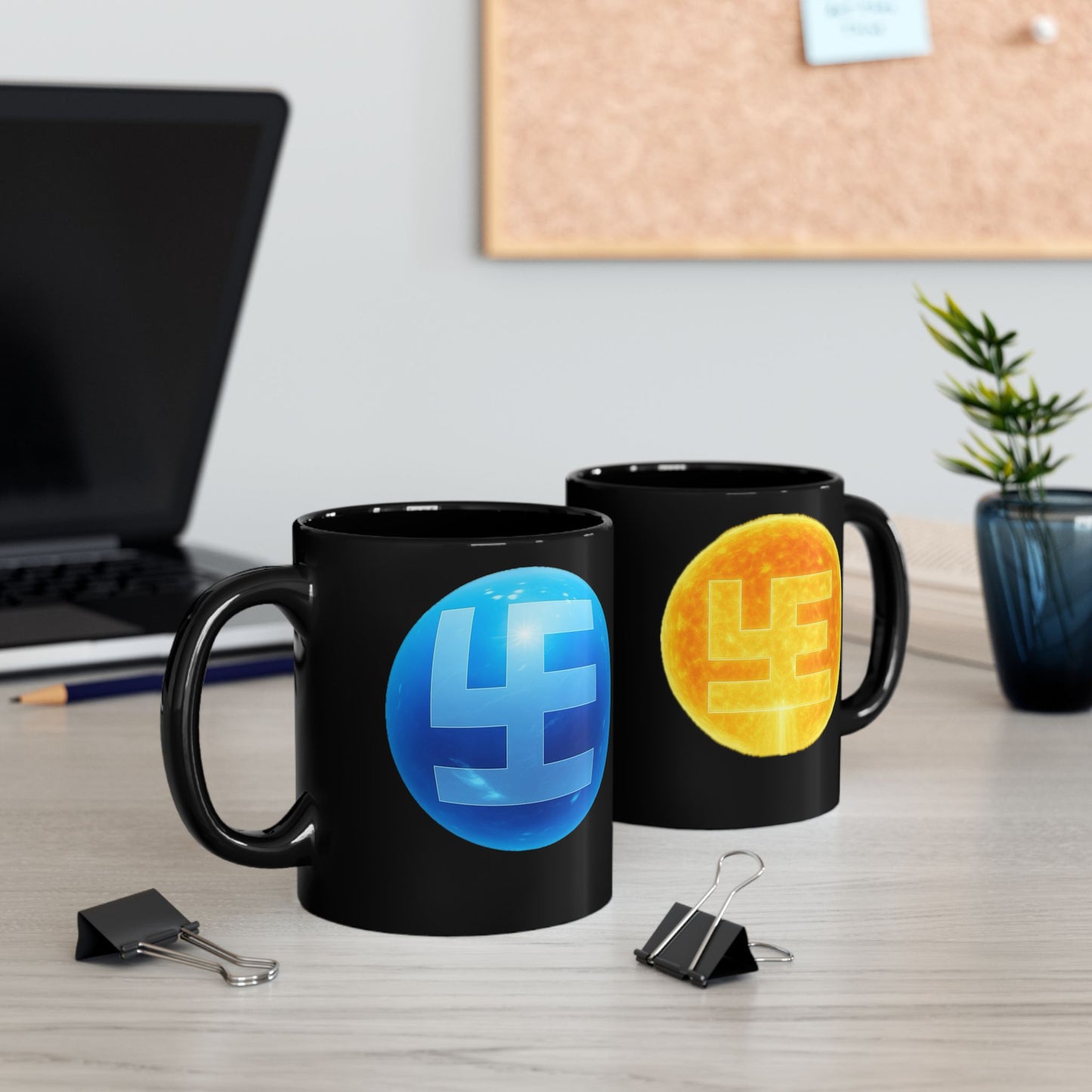 9gy Swasticoin Colorful Coin Design Mug, Unique Coffee Cup, Cryptocurrency Gift, Vibrant Tea Mug, Geeky Kitchen Decor, Fun Collectible Mug