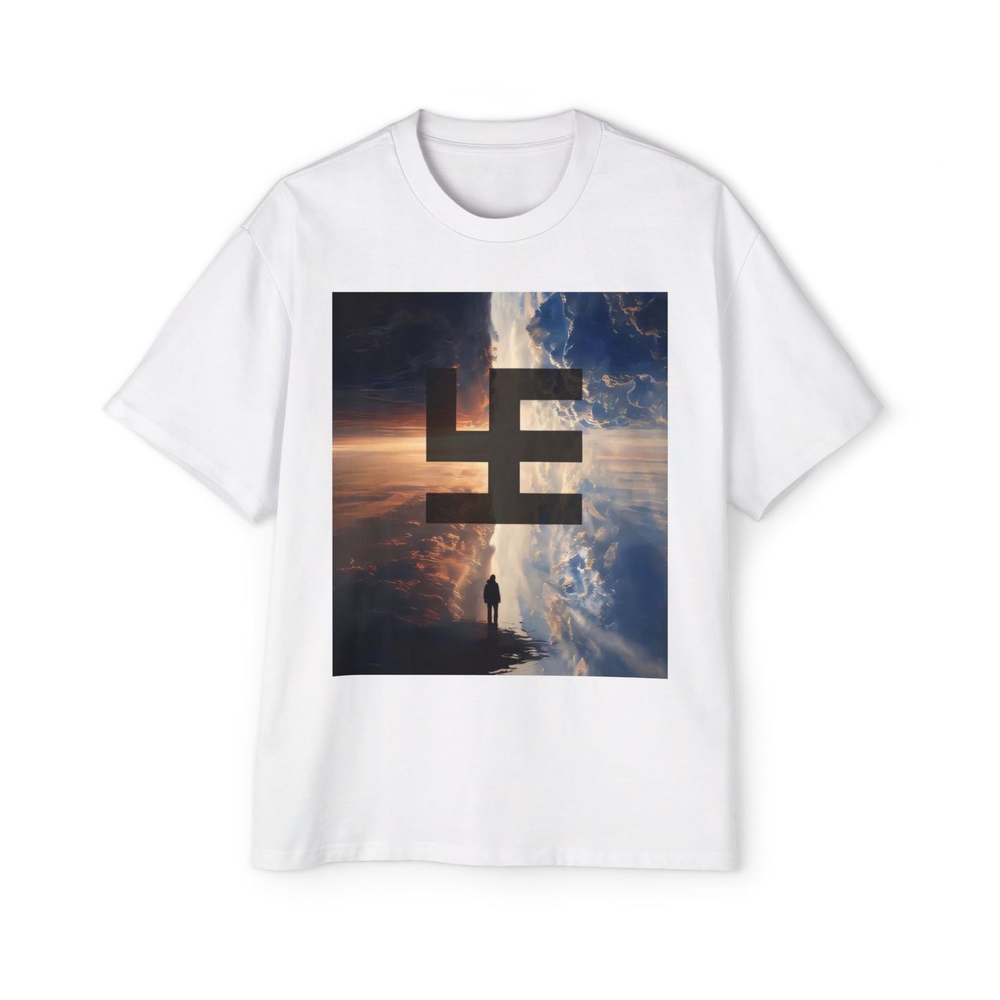 Swasticoin Men's Heavy Oversized Tee with Eye-Catching Design | Casual Wear, Graphic Tee, Street Style, Unisex Fashion, Gift Idea