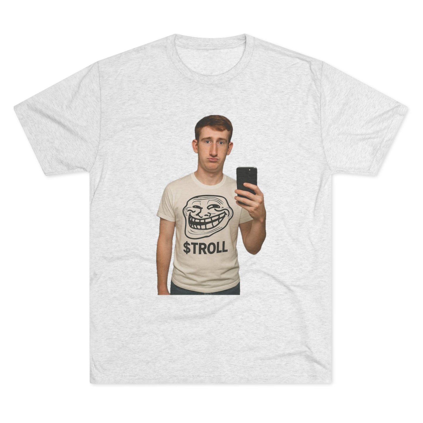 TROLL Unisex Tri-Blend Crew Tee | Funny Tee | Casual Wear | Gift for Friends | Trendy Shirt | Meme Apparel