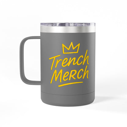 Trench Merch Crown Coffee Mug Tumbler, Perfect for Beach Lovers, Gifts for Friends, Summer Getaways, Adventure Travel, Crown Design