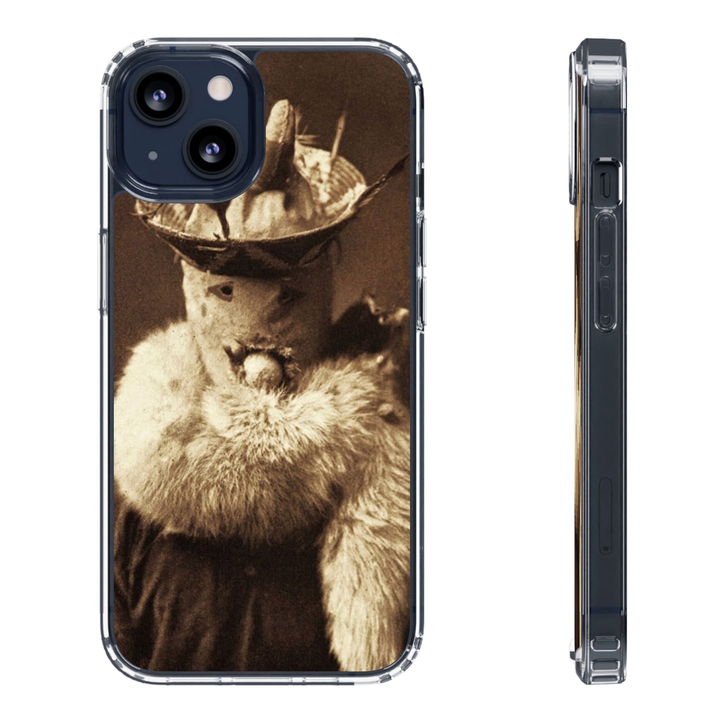 Yei Vintage Cat Photography Phone Case, Clear Cases, Unique Gift for Cat Lovers, Phone Accessory, Stylish Tech Gear, Animal Art