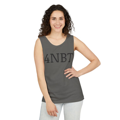 Unisex Garment-Dyed Tank Top with 4NBT Design, Summer Apparel, Casual Wear, Gift for Friends, Individual Expression Top