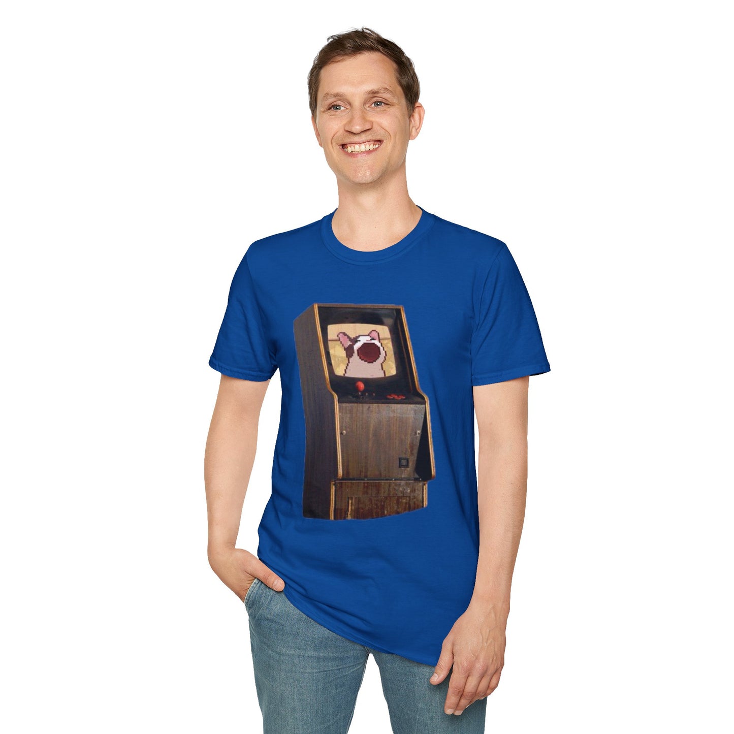 POPCAT Retro Arcade Unisex T-Shirt, Gamer Tee, Vintage Gaming Shirt, Gift for Gamers, Casual Wear