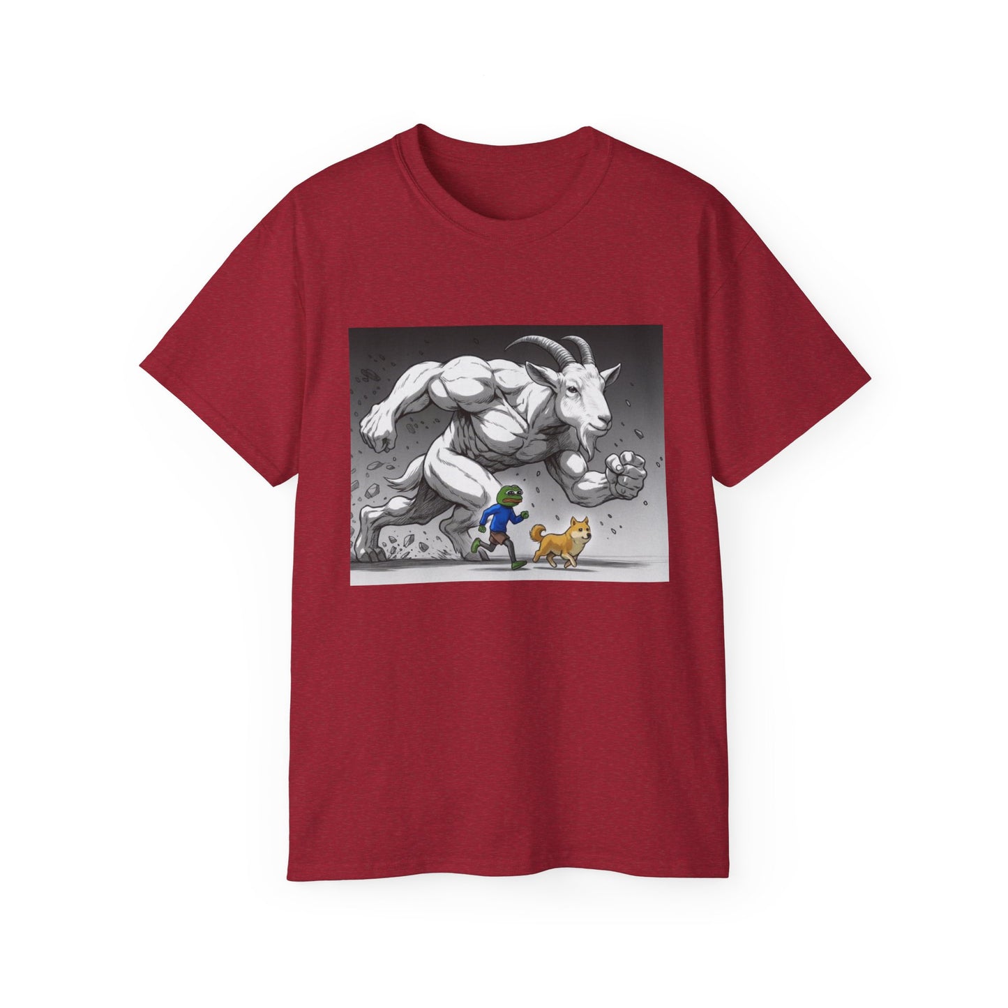 Epic Goat Chase Unisex Tee, Art Tee, Graphic Shirt, Gift for Animal Lovers, Funny T-Shirt, Cartoon Art Tee