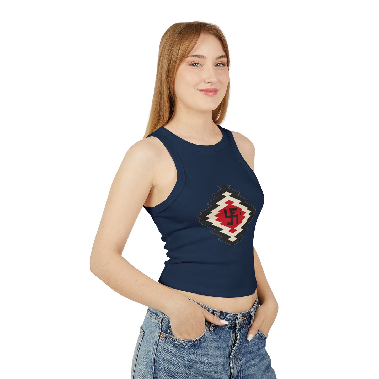 Yei Stylish Women's Crop Tank Top with Aztec Design - Summer Essential, Casual Wear, Beach Outfit, Festival Top, Layering Piece
