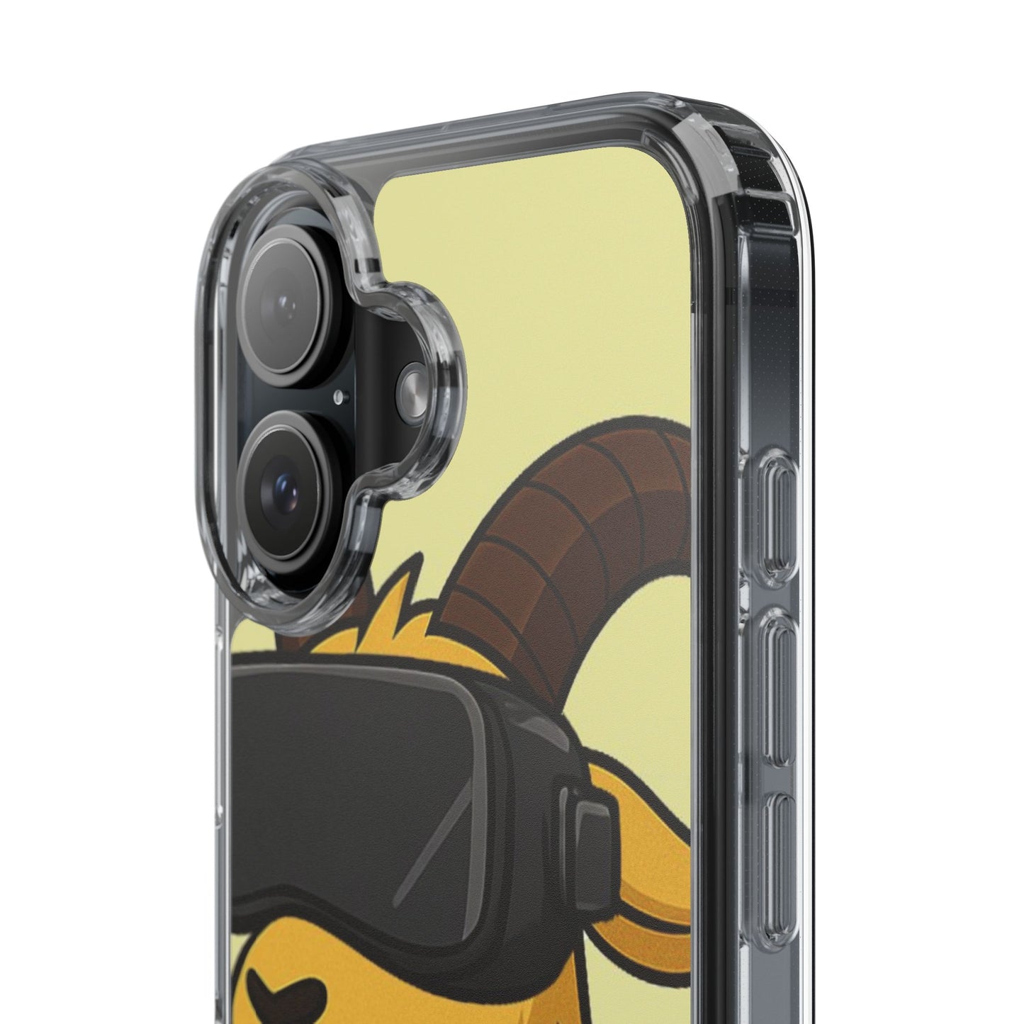VR Goat Clear Case, Fun Phone Cover, Geeky Accessories, Gift for Gamers, Cute Animal Design, Customizable Phone Cases