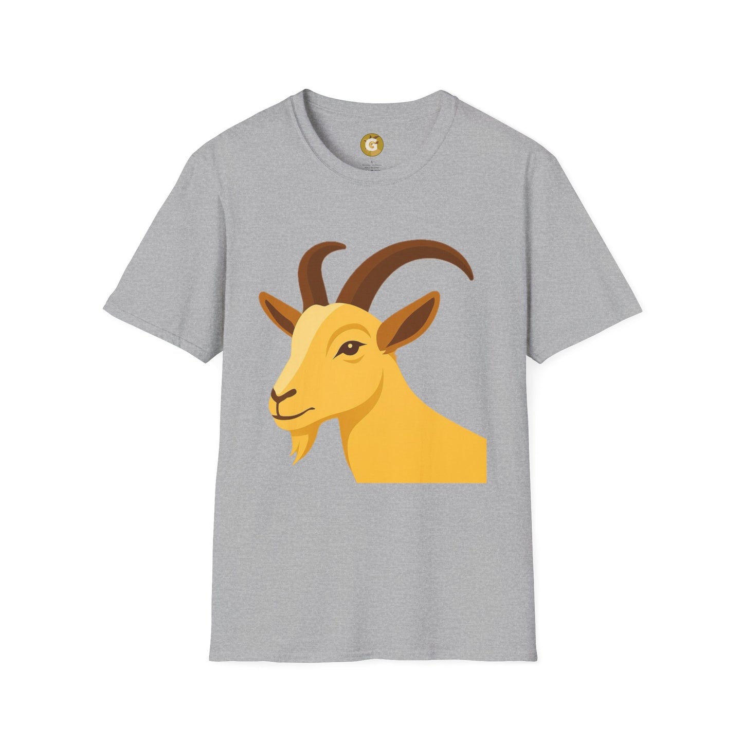 Golden Goat Unisex Softstyle T-Shirt | Cute Goat Tee for Animal Lovers, Birthday Gift, Casual Wear, Farmhouse Decor, Nature Fans