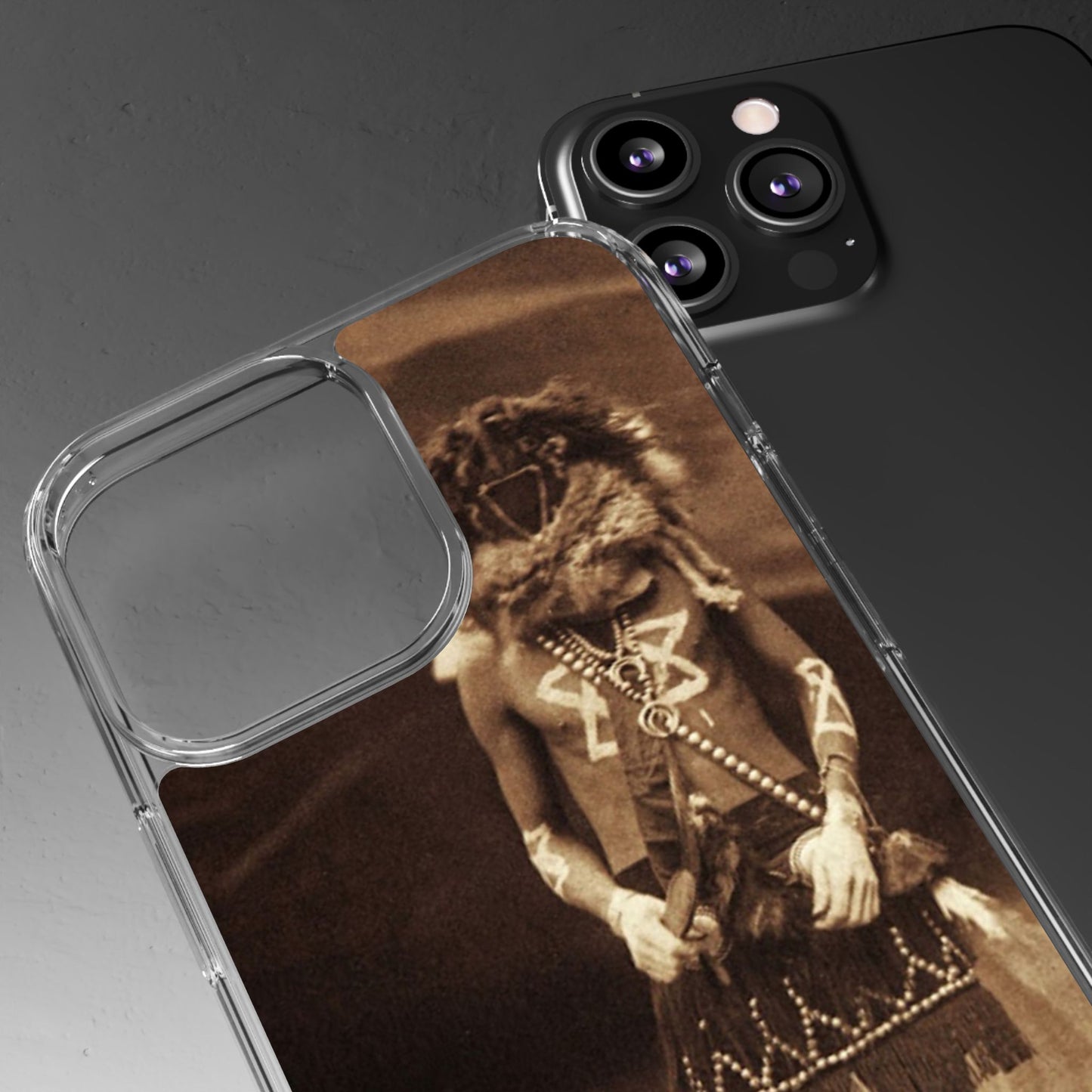 Vintage Spirit Animal Clear Phone Case, Eco-Friendly Cell Phone Cover, Unique Gift for Nature Lovers, Boho Style Mobile Accessory, [...]