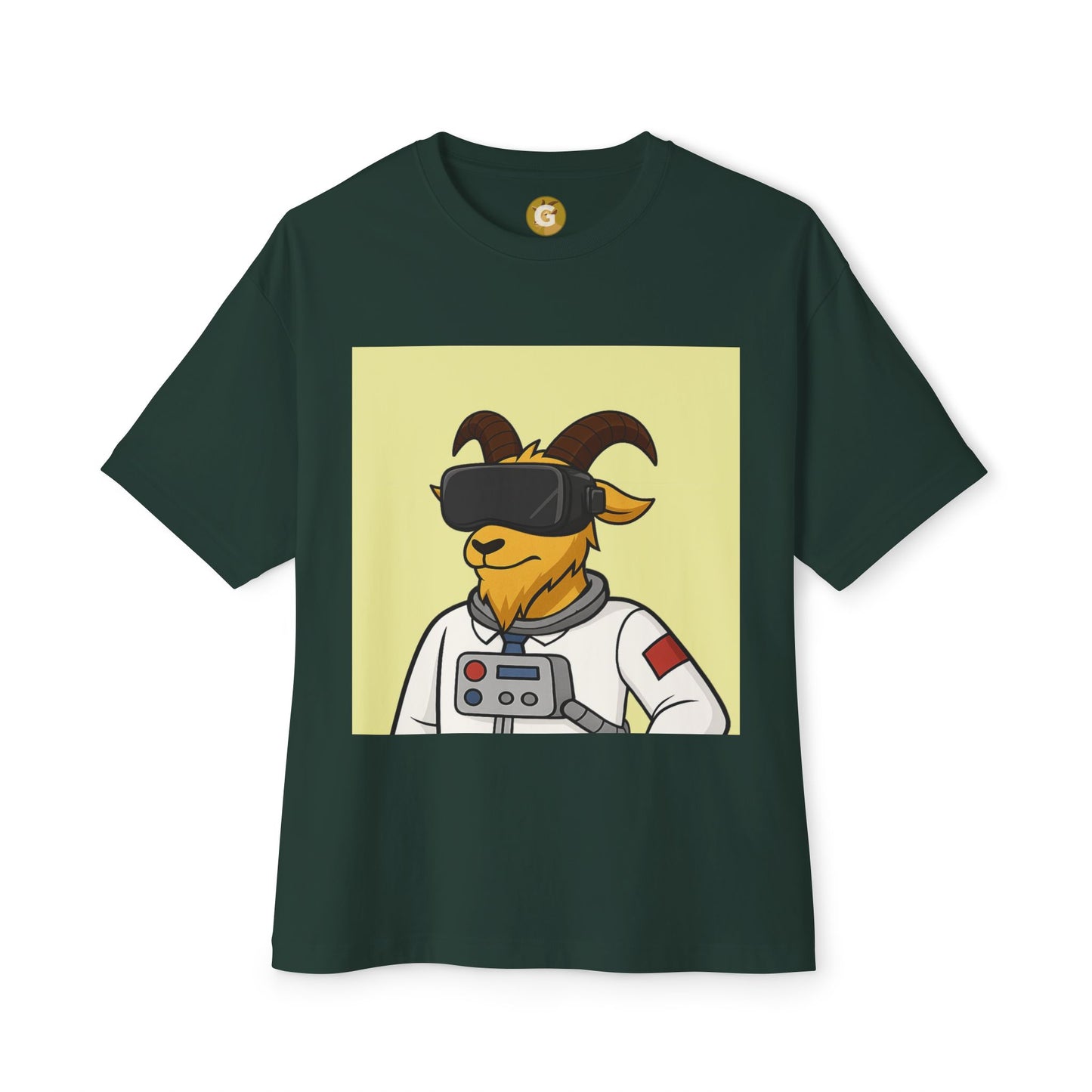 Astronaut Goat Unisex Oversized Tee, Fun Graphic Tee, Casual Wear, Summer Essentials, Gift for Gamers