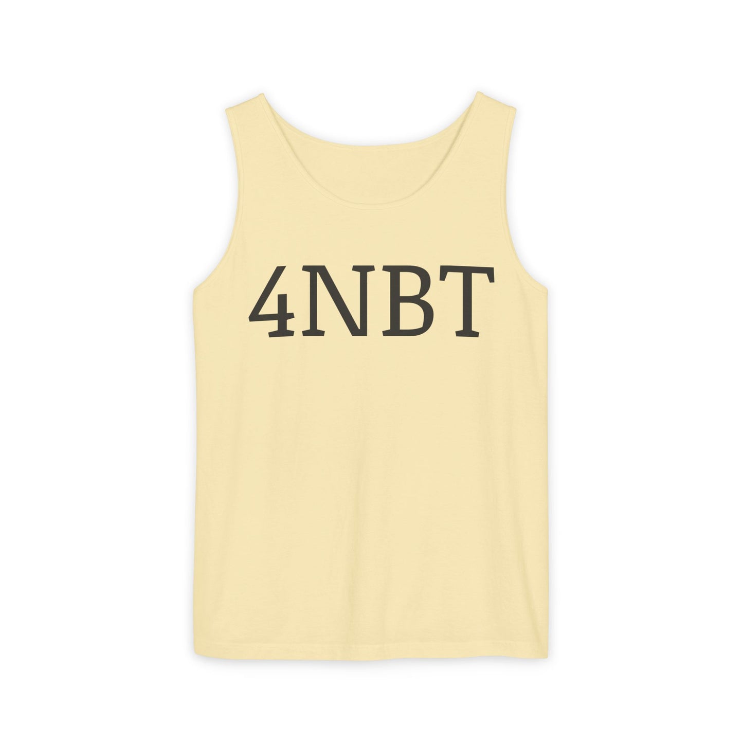 Unisex Garment-Dyed Tank Top with 4NBT Design, Summer Apparel, Casual Wear, Gift for Friends, Individual Expression Top