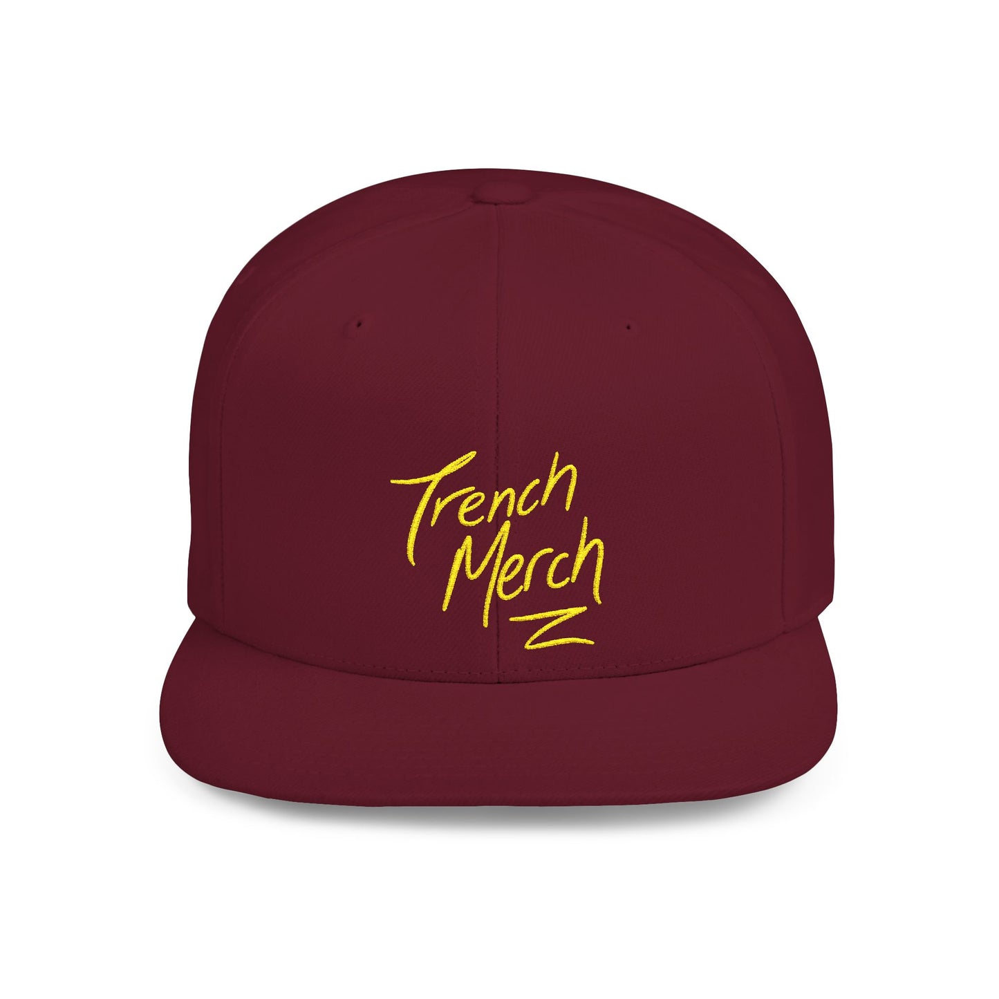 Trench Merch Trendy Flat Bill Snapback Hat, Cool Streetwear Cap for Casual Outings, Outdoor Events, Festivals, Unique Gift for Hip-Hop Fans