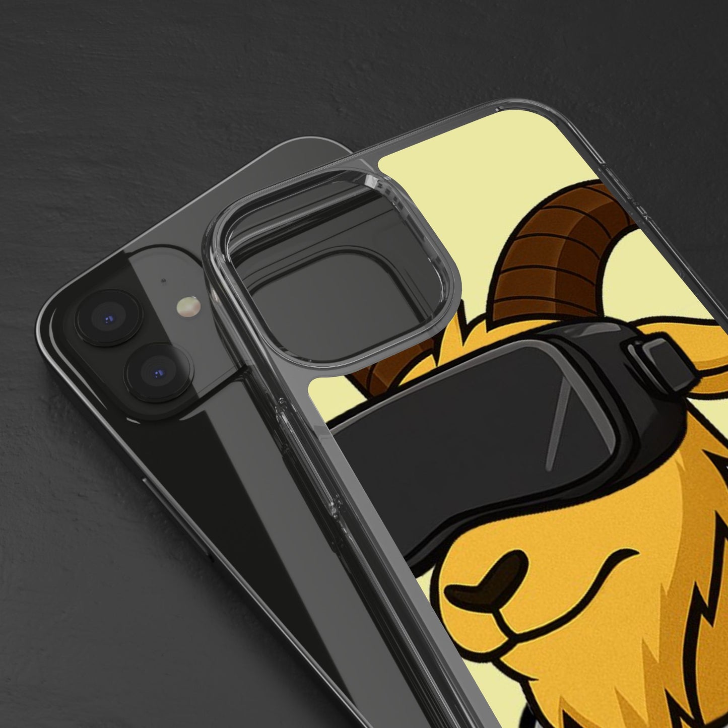 VR Goat Clear Case, Fun Phone Cover, Geeky Accessories, Gift for Gamers, Cute Animal Design, Customizable Phone Cases