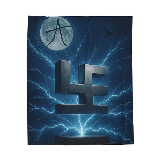 Swasticoin Mystical Lightning Velveteen Plush Blanket, Cozy Throw for Home Décor, Perfect for Gifting, Movie Nights, and Spirit Festivals