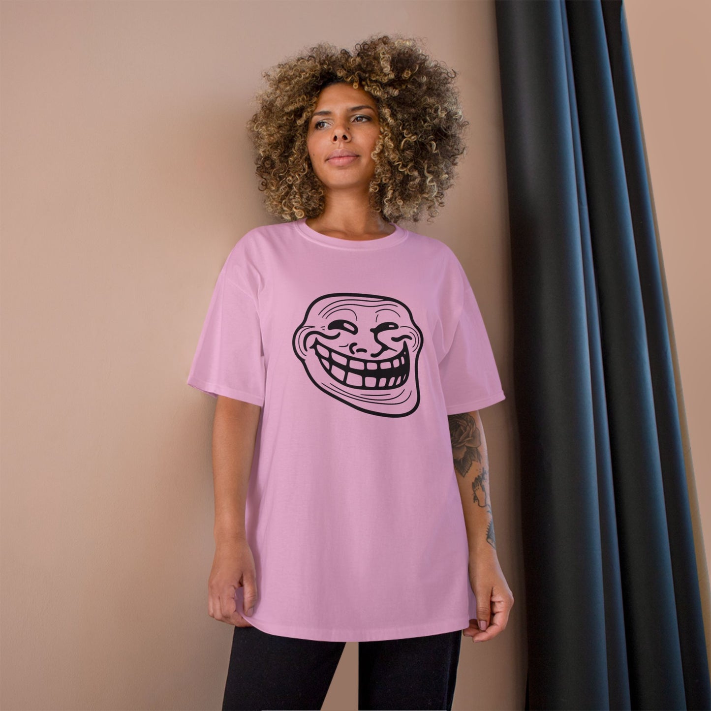 TROLL Funny Meme Champion T-Shirt, Humor Shirt, Gift for Gamers, Casual Wear, Laughing Face Tee, Perfect for Parties
