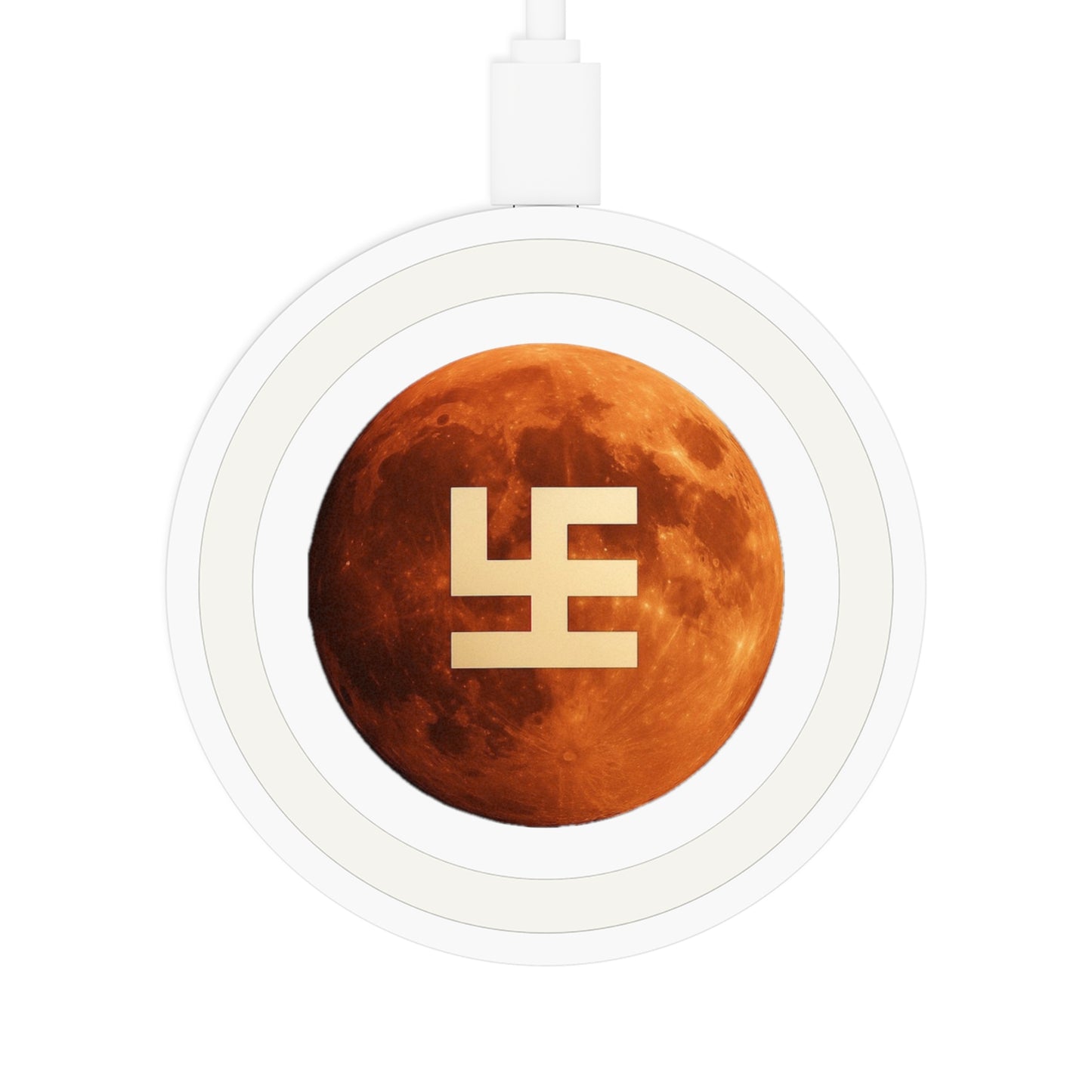 Swasticoin Moon Phase Wireless Charging Pad, Unique Tech Gift, Minimalist Desk Decor, Modern Home Office Accessory, Perfect for Any Occasion