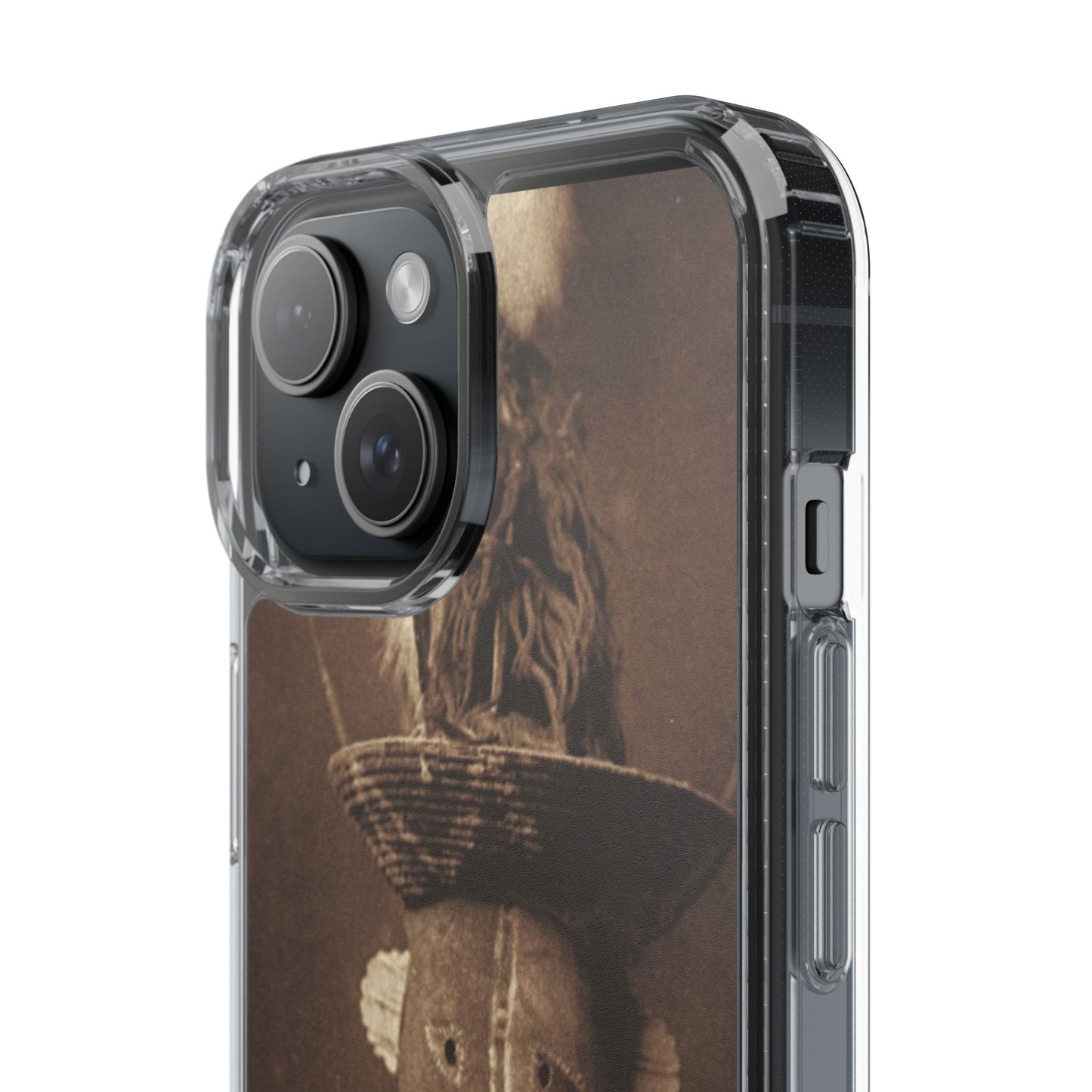 Yei Vintage Ethnic Clear Phone Case, Unique Phone Protector, Bohemian iPhone Case, Artistic Clear Cover, Cultural Phone Accessory