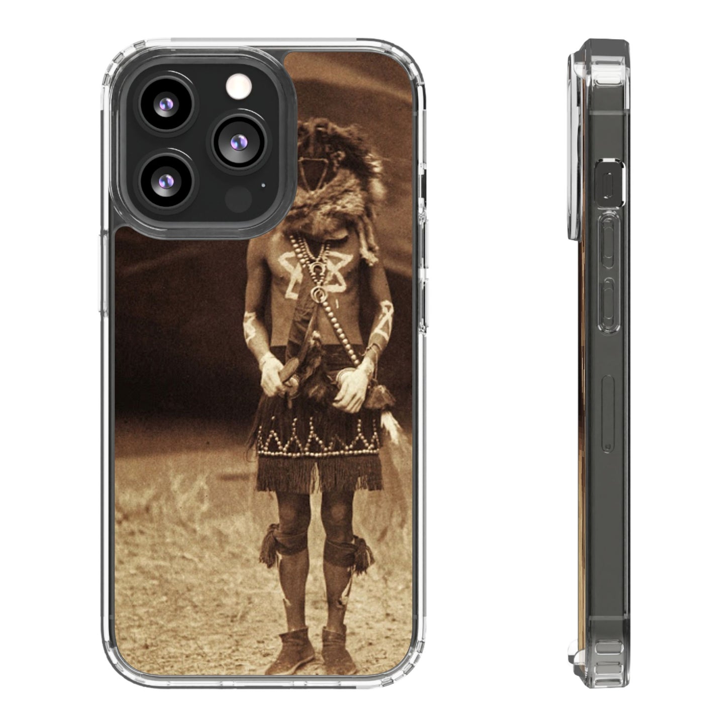 Vintage Spirit Animal Clear Phone Case, Eco-Friendly Cell Phone Cover, Unique Gift for Nature Lovers, Boho Style Mobile Accessory, [...]