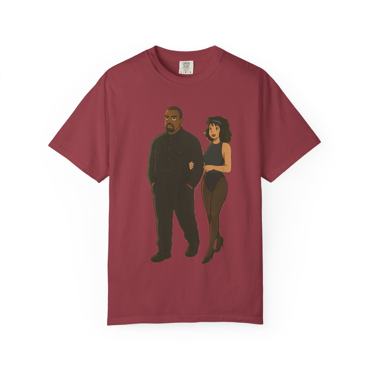 Ye & Bianca Graphic Tee, Trendy Unisex T-shirt, Cartoon Style, Streetwear, Gift for Music Lovers, Casual Fashion