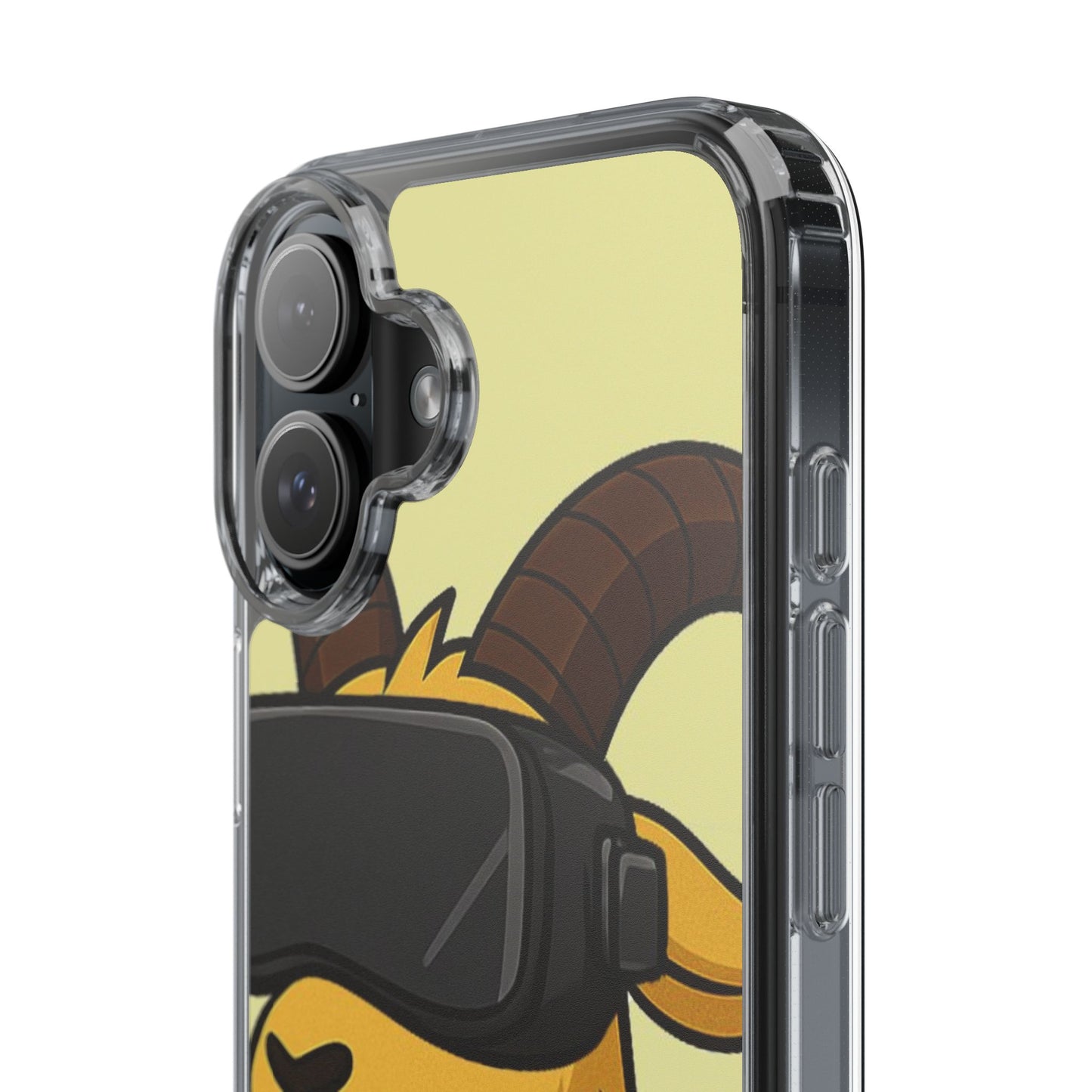 VR Goat Clear Case, Fun Phone Cover, Geeky Accessories, Gift for Gamers, Cute Animal Design, Customizable Phone Cases