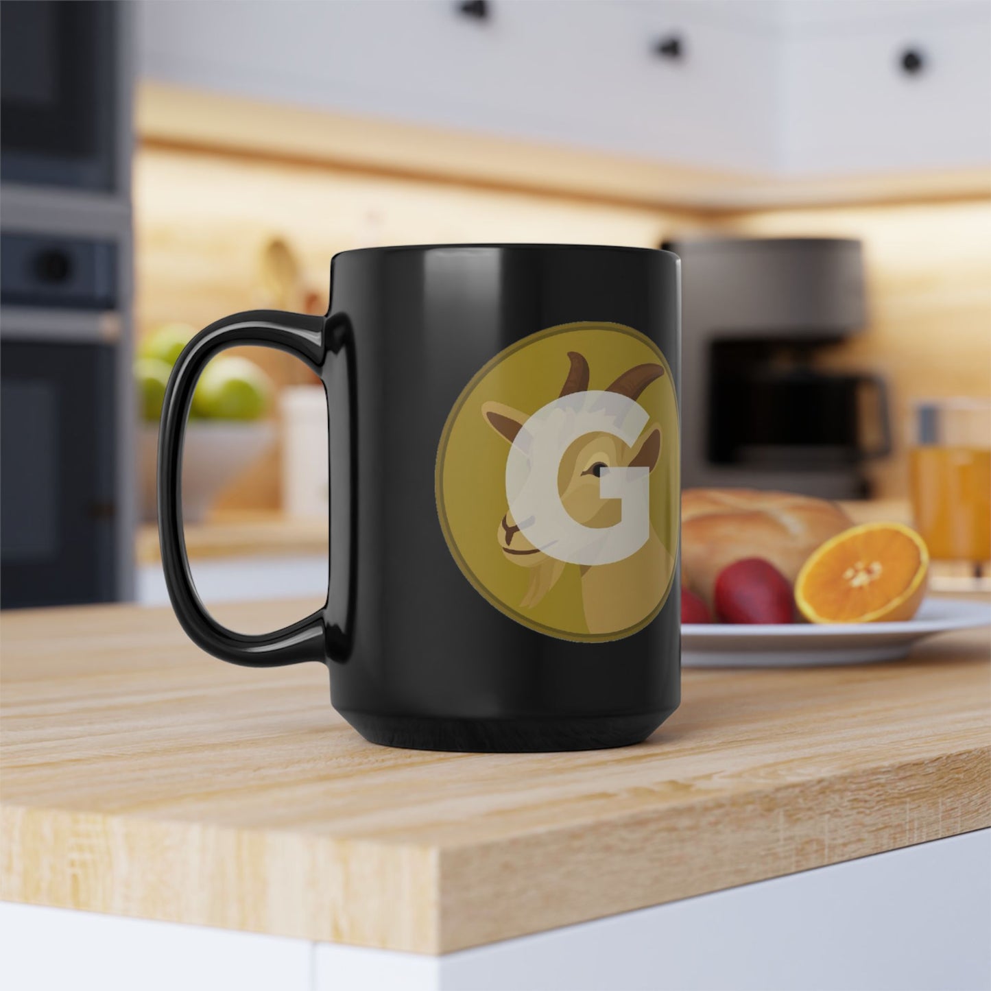 Goat Lover's Black Mug, Fun Gift for Animal Enthusiasts, Coffee Cup, Funny Mug, Unique Goat Design, Perfect for Birthdays