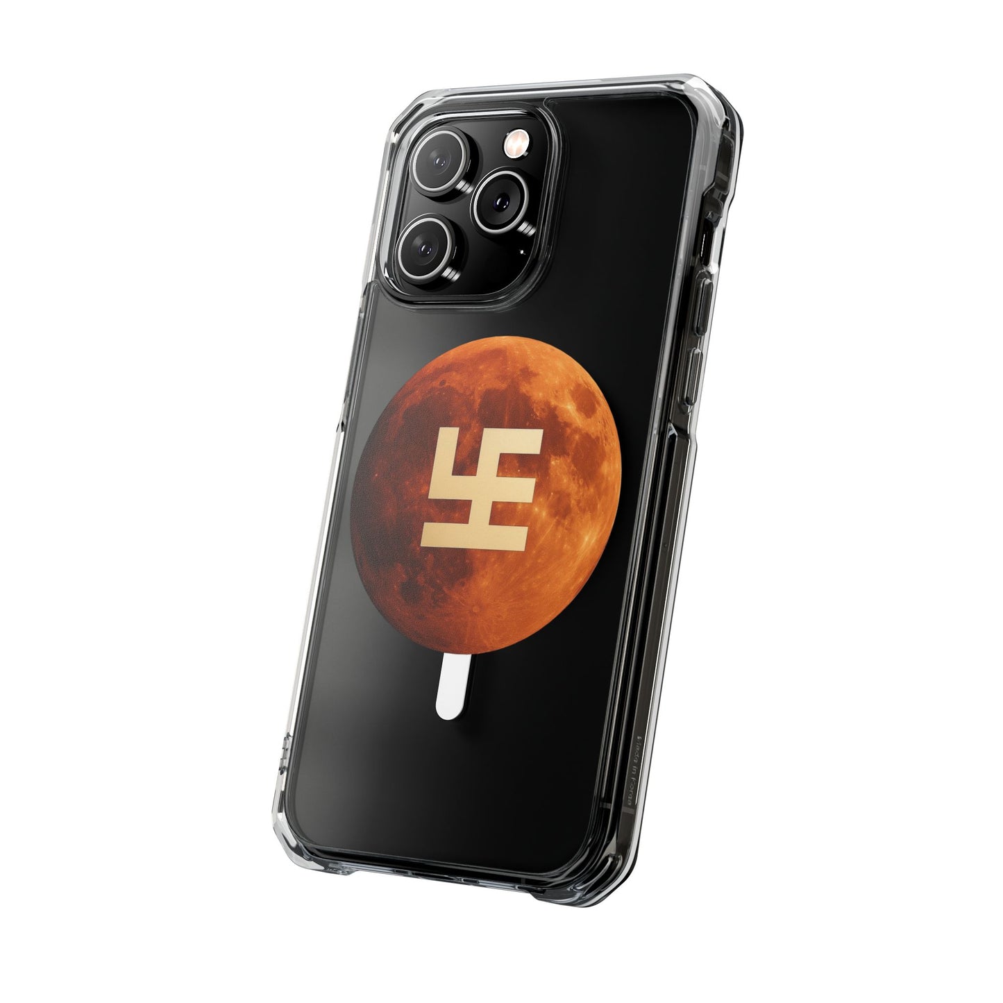 Swasticoin Magnetic Phone Case with Lunar Design, Unique Phone Accessory, Shockproof Clear Case, Stylish Phone Cover, Gift for Tech Lovers