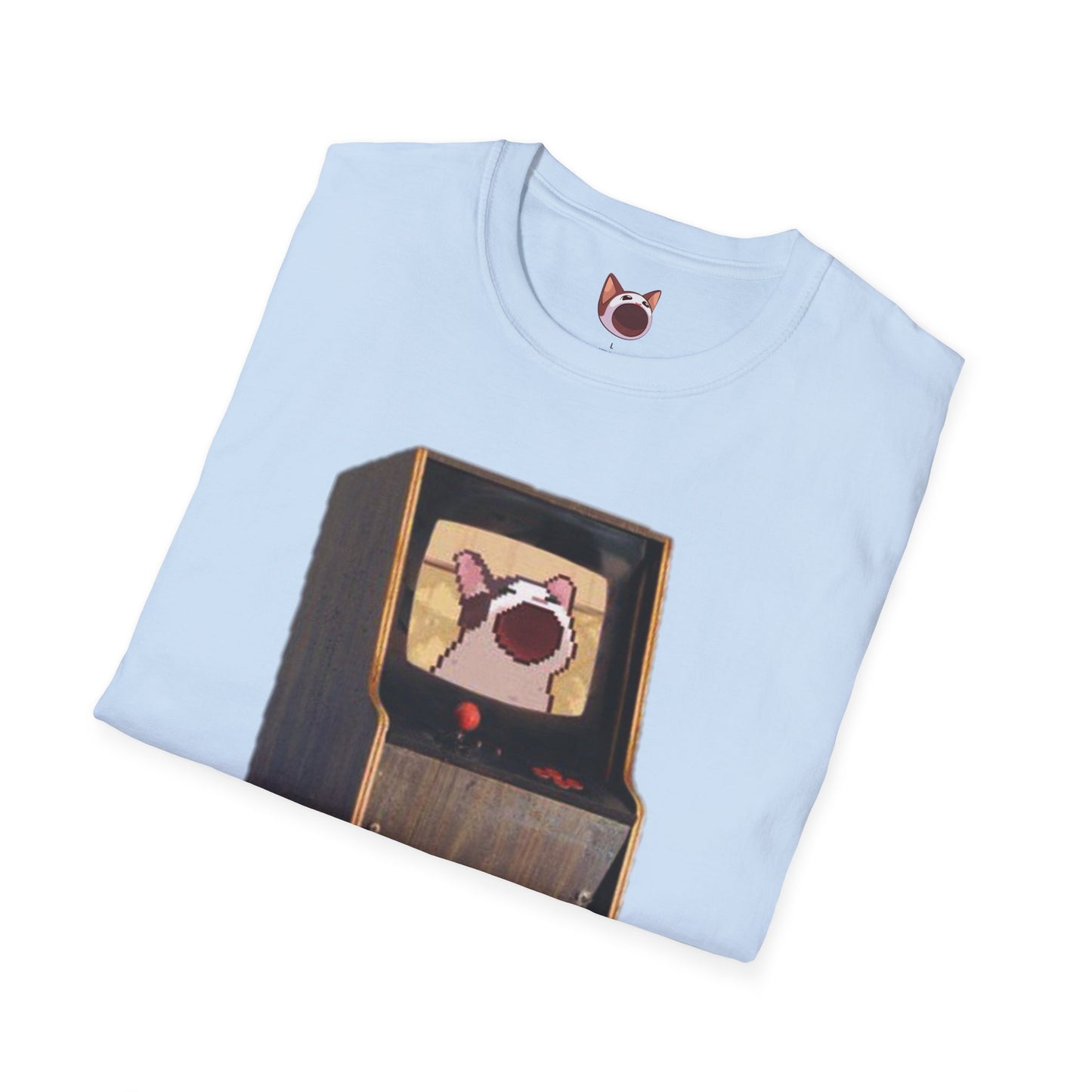 POPCAT Retro Arcade Unisex T-Shirt, Gamer Tee, Vintage Gaming Shirt, Gift for Gamers, Casual Wear