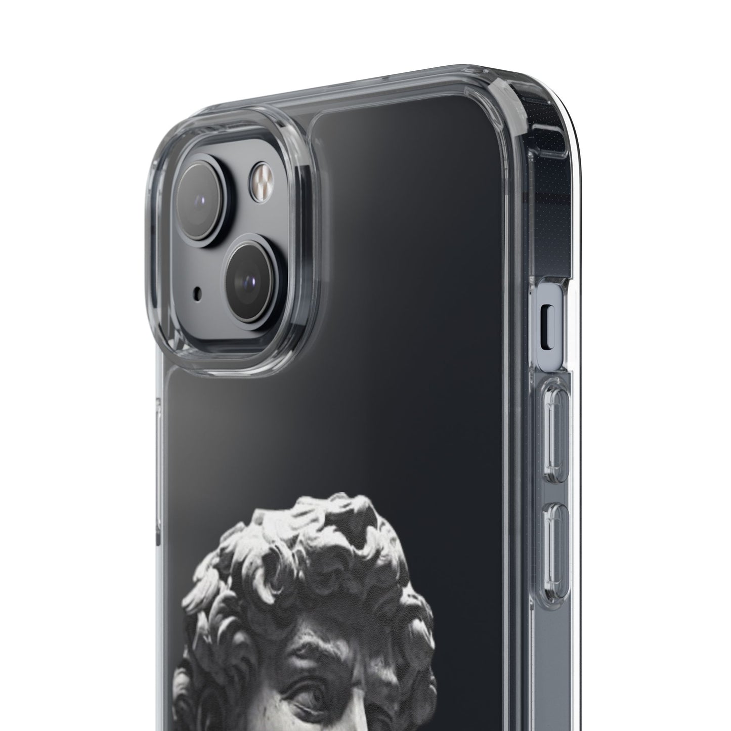@ye Clear Phone Case with David Statue Design, Modern Phone Accessory for Art Lovers, Unique Gift, Customizable Compatible Soft Case