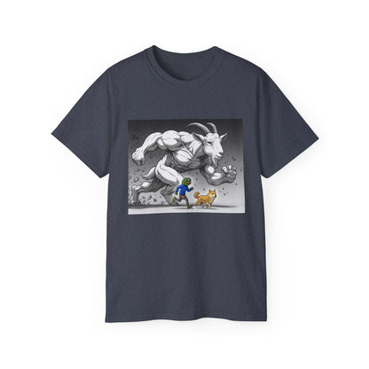 Epic Goat Chase Unisex Tee, Art Tee, Graphic Shirt, Gift for Animal Lovers, Funny T-Shirt, Cartoon Art Tee