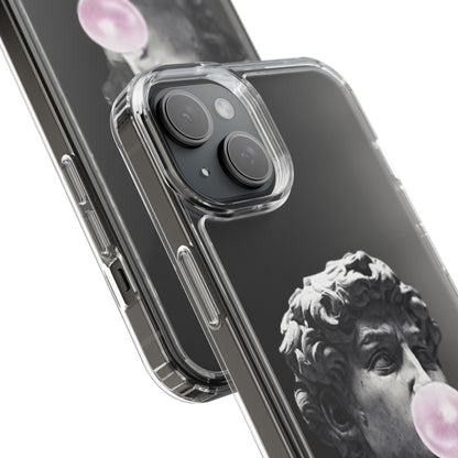 @ye Clear Phone Case with David Statue Design, Modern Phone Accessory for Art Lovers, Unique Gift, Customizable Compatible Soft Case