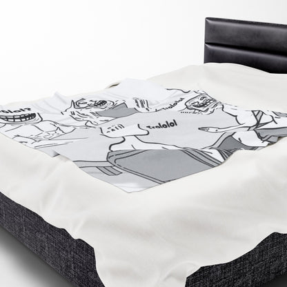 TROLL Face Velveteen Plush Blanket - Funny Cozy Throw for Gaming, Room Decor, Gifts, April Fools, Laughter