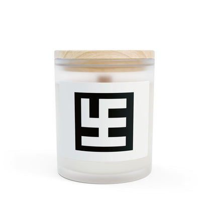 Swasticoin Frosted Glass Candle, Modern Minimalist Home Decor, Eco-Friendly Gift, Elegant Soy Wax Candle, Handcrafted Aromatherapy Candle