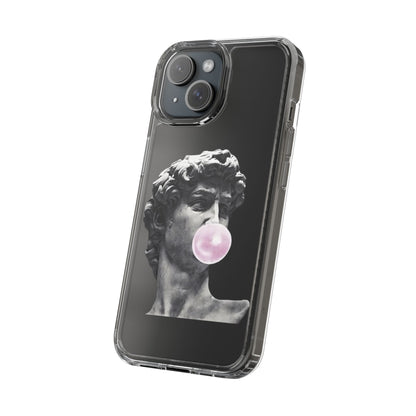 @ye Clear Phone Case with David Statue Design, Modern Phone Accessory for Art Lovers, Unique Gift, Customizable Compatible Soft Case