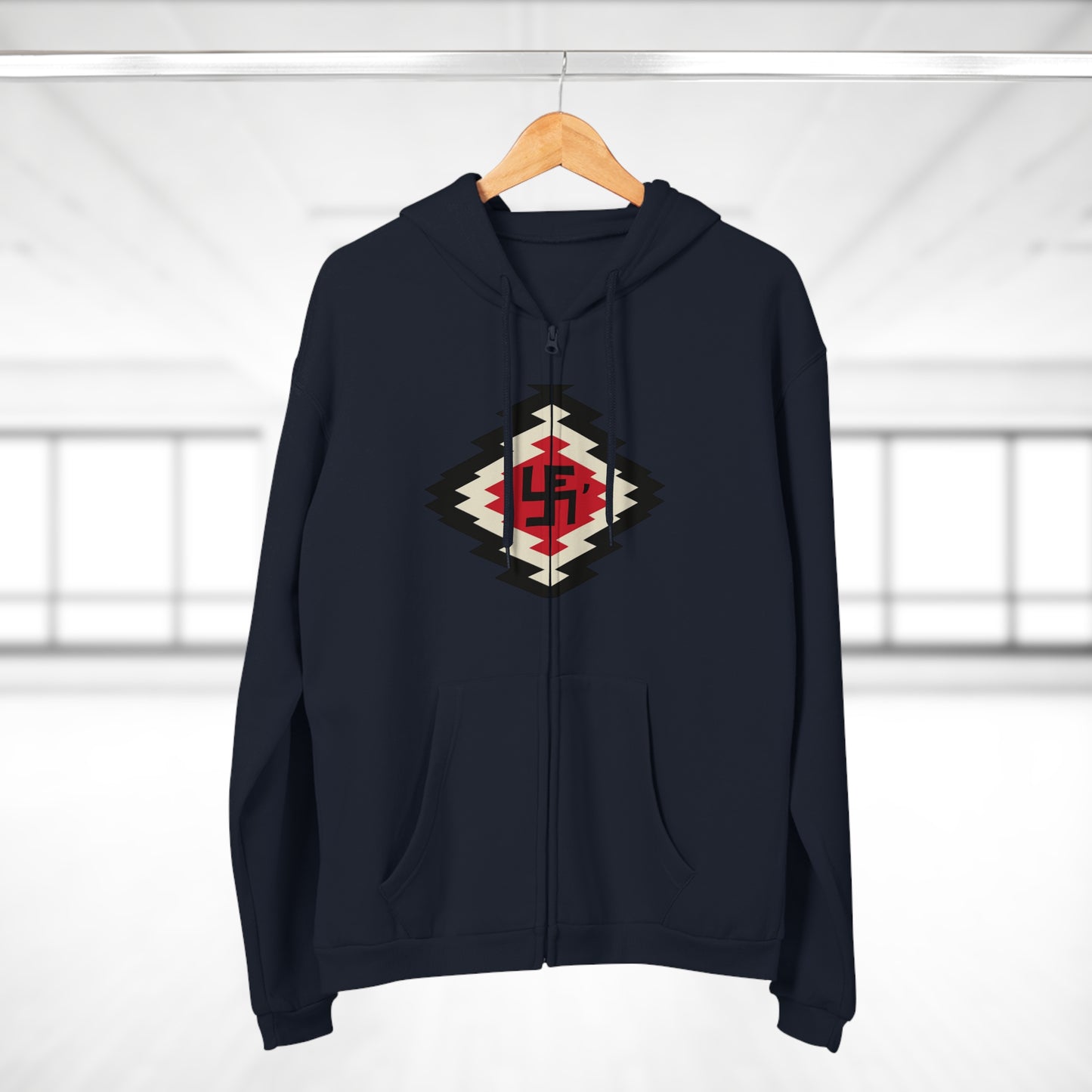 Yei Navajo Inspired Unisex Hooded Zip Sweatshirt, Cozy Layering, Gift for Him/Her, Fall/Winter Fashion, Boho Style, Casual Wear