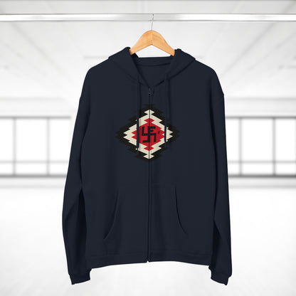 Yei Navajo Inspired Unisex Hooded Zip Sweatshirt, Cozy Layering, Gift for Him/Her, Fall/Winter Fashion, Boho Style, Casual Wear